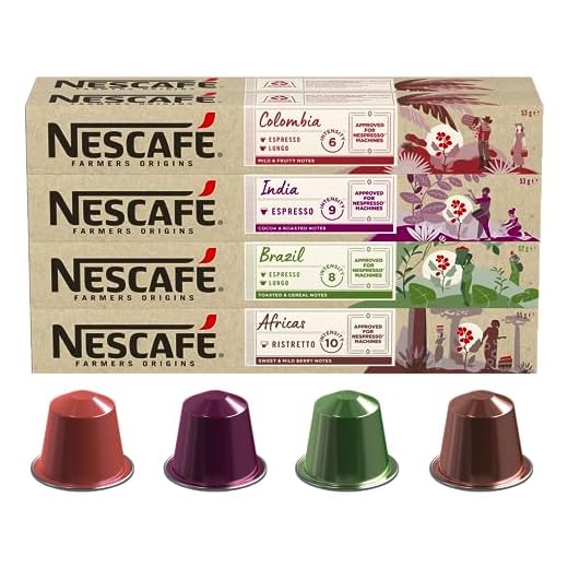 NESCAFÉ Farmers Origins Paquete Variado (4 Variantes), 8 x 10 Cápsulas de Café (80 Cápsulas) - Aprobado para Máquinas Nespresso