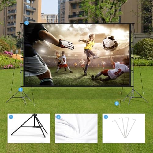 Pantalla de proyección portátil 120 pulgadas con soporte miniatura 4