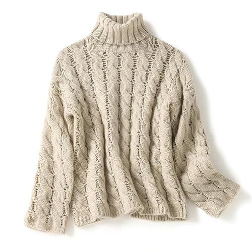 Men's Winter Turtleneck Warm Thickened Cashmere Wool Sweater Hollow Retro Straight Top2