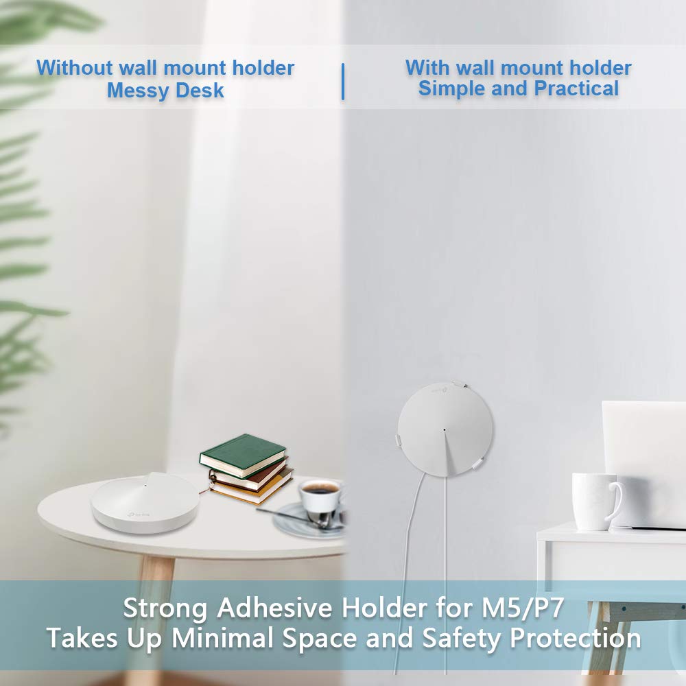 Soporte de Pared VHB Adhesivo para TP-Link Deco M5 y P7 Sistema WiFi de Malla para Todo el Hogar - Montaje Fuerte (Paquete de 3)