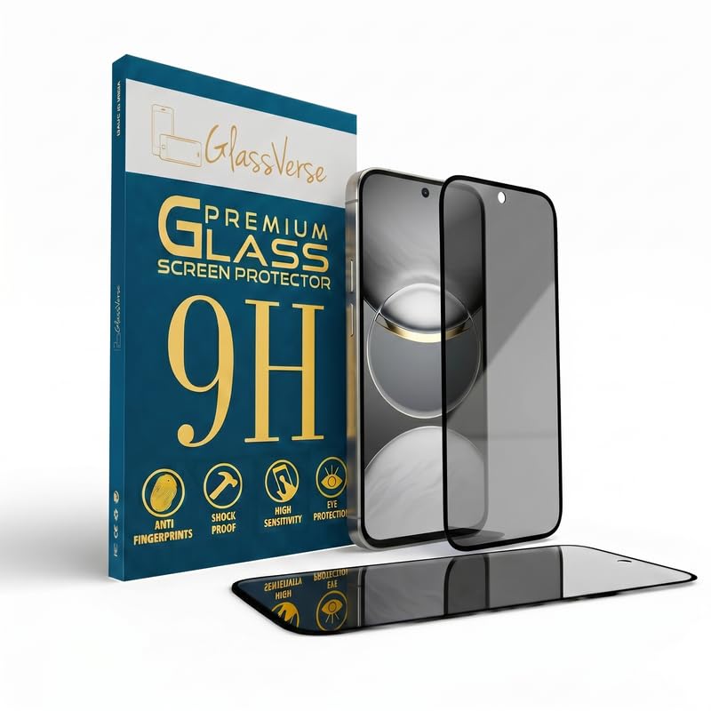 Image of GlassVerse Privacy Tempered Glass for Tecno Pova 6 Neo 5G | Anti Spy Screen Protector, 9H Hardness, Edge to Edge, Case Friendly, Hassle-less Installation Kit Included. (Pack of 2)