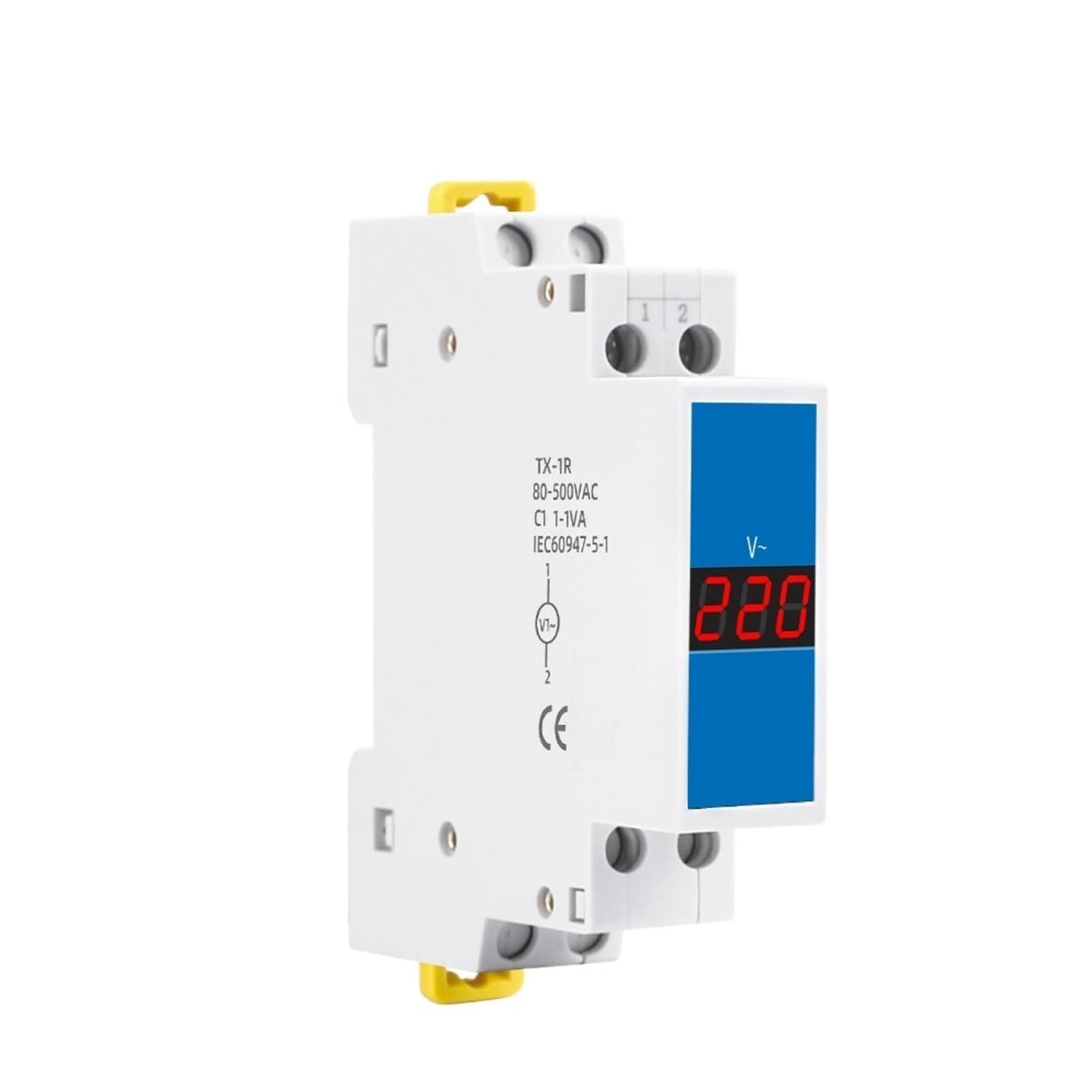 Medidor de voltaje monofásico de 18mm, carril Din, CA 80-500V, 220V, 380V, voltímetro Modular, indicador LED, Detector de pantalla Digital