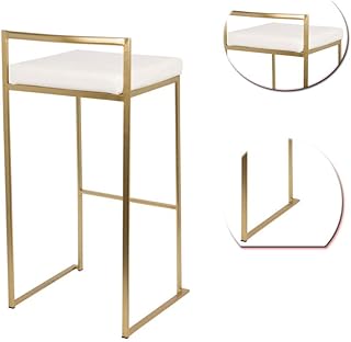 ZTMN Sillas de Bar Bar Taburete de Bar, sillas de Comedor Blancas Asiento capitoné con Respaldo Reposapiés Cromado para el Desayuno Barra de Bar Cocina Estudio Creativo Decoración de Ocio Taburet