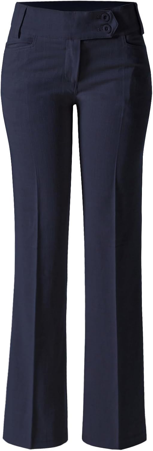 Design by Olivia Women's Relaxed Boot-Cut Office Pants Trousers Slacks