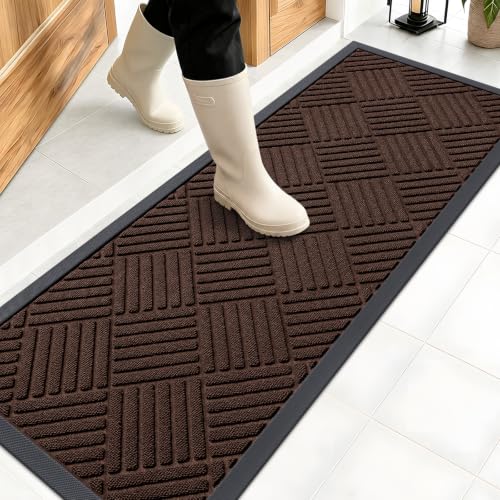 Image of OLANLY Front Door Mat Outside Entrance 47x17, Waterproof Heavy-Duty Doormat