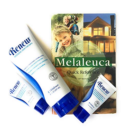 Melaleuca Renew Intensive Skin Therapy Moisturizing Lotion Tube (8 oz) with 2 Travel Size Tubes (1 oz) plus Quick Reference Guide