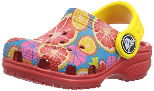 Image of Crocs Kids' Classic Fruit K Clog, Flame, 7 M US Toddler