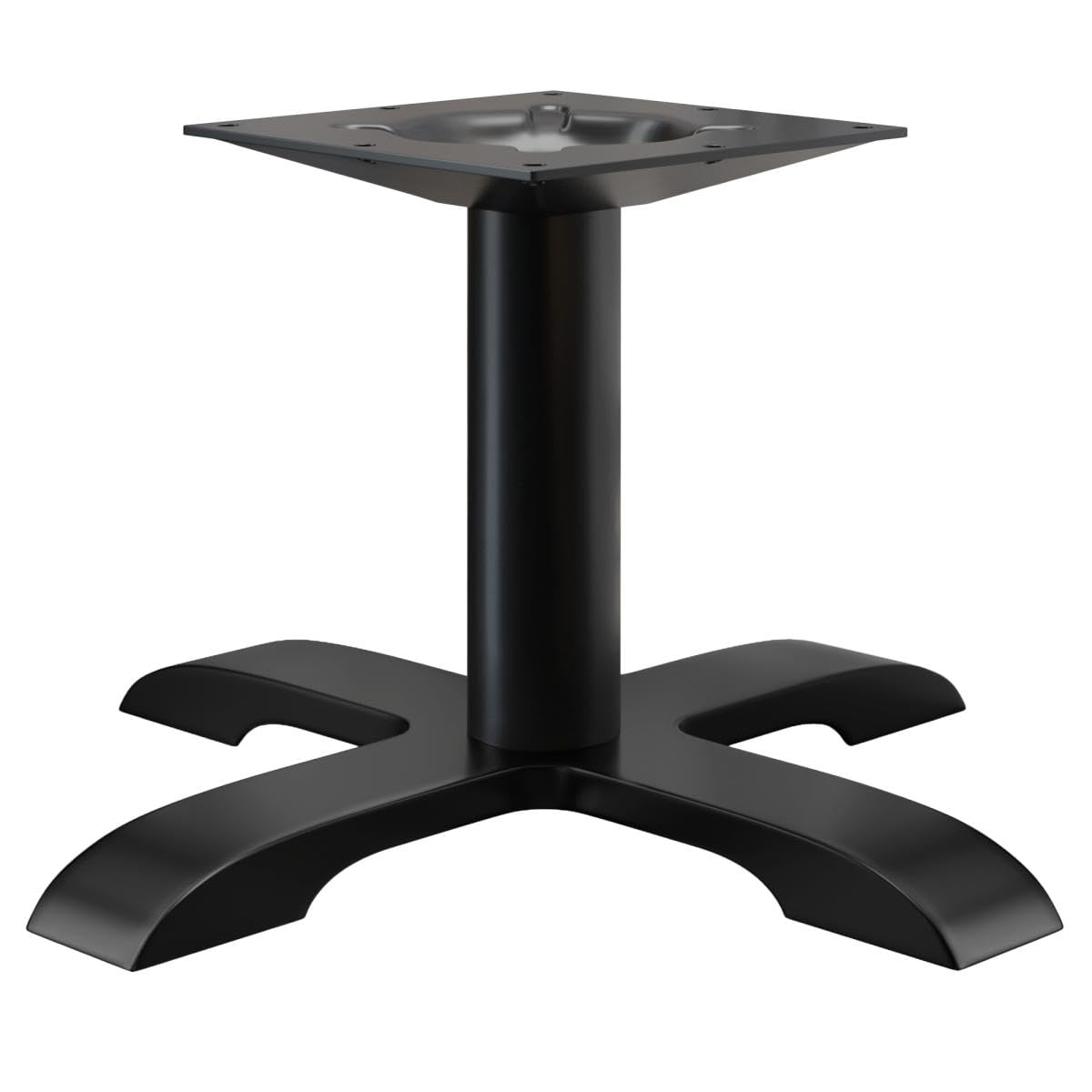 SAN.Diego | Lounge Tischgestell | Schwarz | 4 Fuß: Ø 50 cm | Säule: 7,6 x 36 cm | Schwarz | Fuß: Ø50cm | Rohr: Ø7,6cm | Gesamthöhe: 36cm | max: Ø70cm Tischplatte