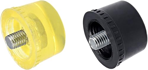 uxcell 1.575 in de diámetro martillo de mazo de repuesto de punta de cabeza de golpe amarillo y negro, 4 piezas