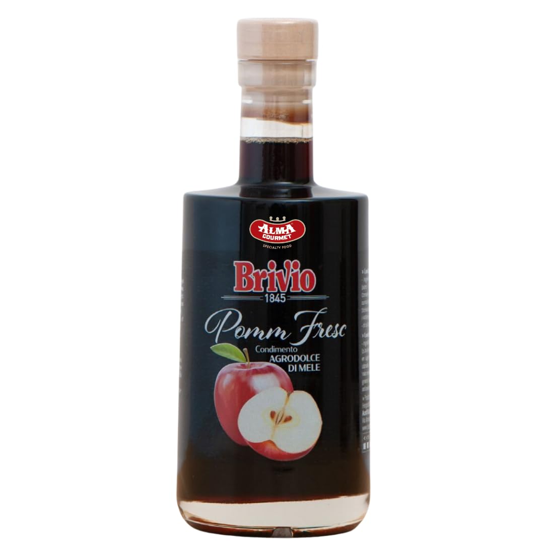 Alma Gourmetx Brivio Super Dense Sweet and Sour Apple Condiment - Extra Thick Apple Condiment Ideal for Salads, Marinades, Glazes, Roasted Meats and Vegetables, Fruit Salads, Ice Cream and Desserts - 8.4 fl oz (250ml) - Pack of 1