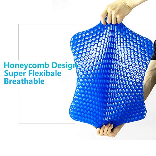 POVAST Gel Seat Cushion, Seating Pad Double Layer Honeycomb Cushion for Car Driver Home Office Chair Wheel Chair Truck Butt Hip Support Sitting Pillow, Tailbone Sciatic Nerve Spine Pain Relief (Navy) - Thumbnail 2