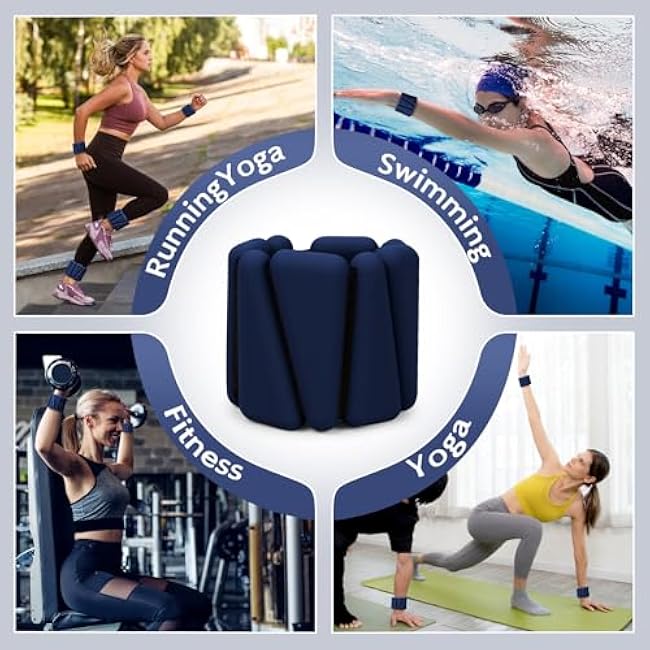 Wrist Weights for Women, Adjustable Ankle Weights Silicone Bracelet Weights Arm Leg Weights for Women Men Ankle Weights for Yoga Running Swimming Pilates Gym Set of 2