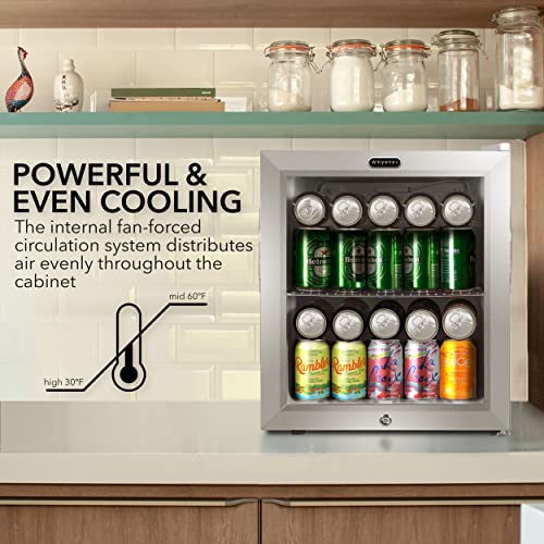 Whynter Beverage Refrigerator Fridge, 68 Can, Glass Door, Lock, BR-062WS - image 9