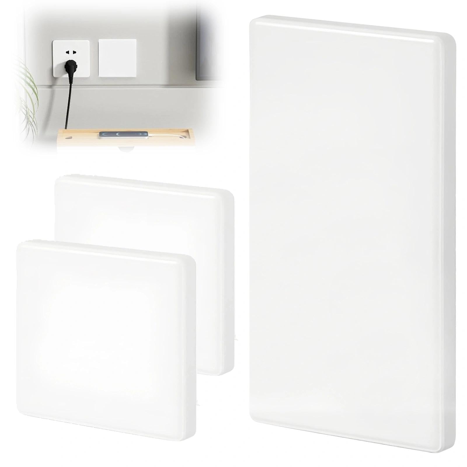 3 Piezas Cubiertas Ciegas Empotradas Autoadhesivo, Tapa Ciega Blanco, Tapa Enchufes Pared de Plástico ABS, para Enchufes Sin Uso y Aberturas de Pared