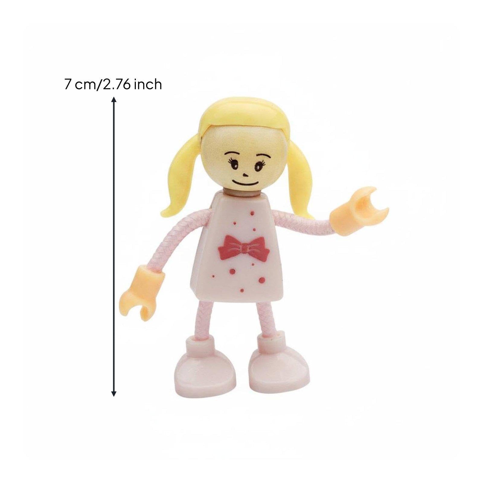 Sharplace 4 Pezzi Figura Articolata in Legno Bambini Pupazzo Personaggio Giocattolo Flessibile Artigianale con Giunti Solidi E Corda Adatto per Animazion, Come immagine, 6 pezzi