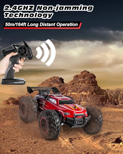 Uplayteck Coche Teledirigido, Coche RC Todoterreno a Escala 1:18, 2WD, 20 Km/h Alta Velocidad RC Buggy, 2.4 GHz Coche Teledirigido con Batería Recargable, Coche Radiocontrol para Niños y Adultos