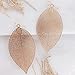 Humble Chic Big Filigree Leaf Earrings - Lightweight Cutout Oversized Drop Dangles - Long Vintage-Style Dangling Drops, 3.5