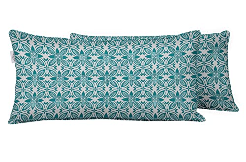 Coussin rectangulaire imperméable haut de gamme en polyester motif florals pour terrasse - 2