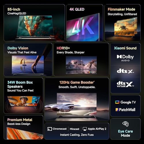 Image of Xiaomi 138 cm (55 Inches) X Pro Series QLED 4K Ultra HD Smart Google TV L55MB-APIN