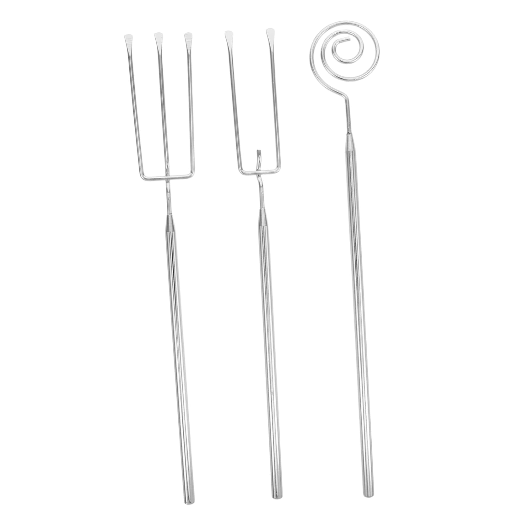 Mikinona 3Pcs Stainless Steel Fondue Fork Set for Cheese and Chocolate Compact Kitchen Tools for Dessert and Appetizers Versatile and Baking Supplies