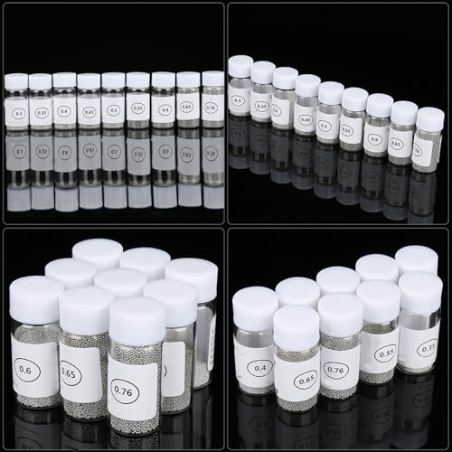 Image of BGA Tin Solder Ball, 9 Bottles 0.3-0.76mm Reballing Stencils, BGA Solder Bead for PCB Board GPU CPU IC Chip Circuit Module