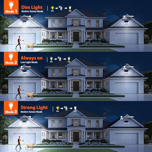 WdtPro 3500LM Solar Flood Lights with Motion Sensor - 2 Pack