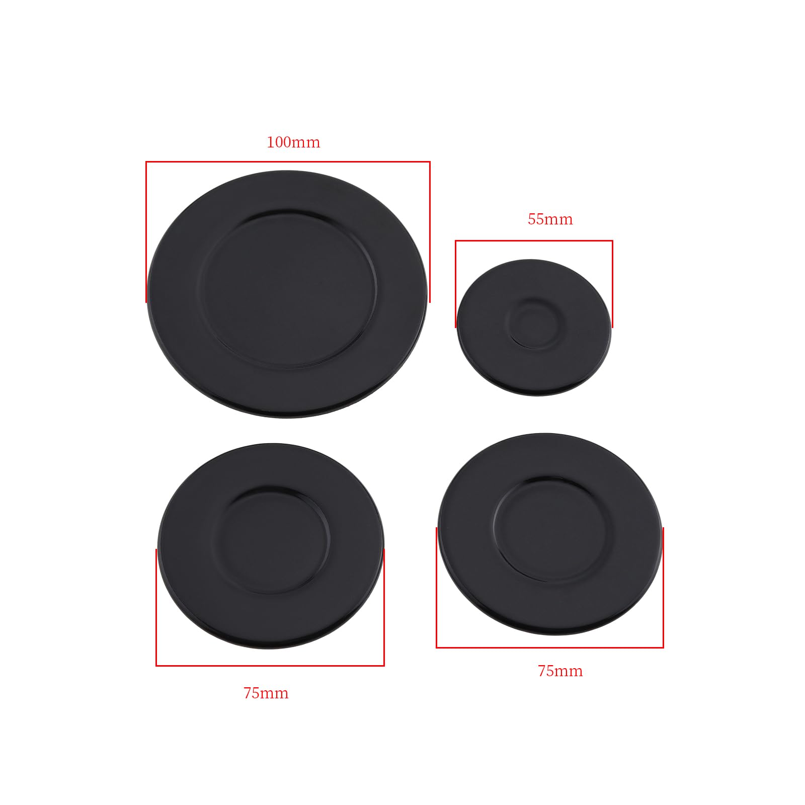 1 lot de capuchons de rechange pour cuisinière à gaz - Noir 1 lot de capuchons de rechange pour cuisinière à gaz - Noir