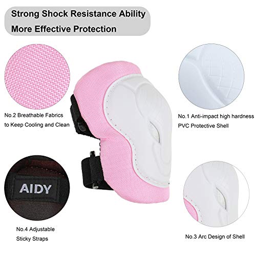 Aidy Kids Bike Helmet Toddler Helmet Adjustable For 3-8 Years Girls Boys Knee Pads Elbow Pads Wrist Guards Kids Protective Gear Set For Skateboard, Bike, Roller Skating, Cycling, Scooter, Rollerblade #TOP2