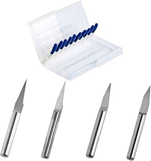 HUHAO 20pcs 10° 15° 20° 30° 3.175mm Carbide PCB Engraving Bits CNC Router Tool 0.1mm 1/8inch Shank