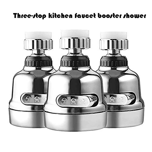 Movable Kitchen Faucet Head 3 Modes Adjustable Faucet Sprayer Head, 360° Rotatable Water Saving Faucet, Anti Splash Power Spray Bubbler Tap for Kitchen, Bathroom