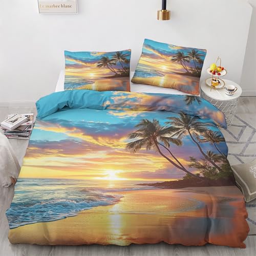 Strand Meer Deko - Winter Bettwäsche 140x200 Strand Meer, Tropische...