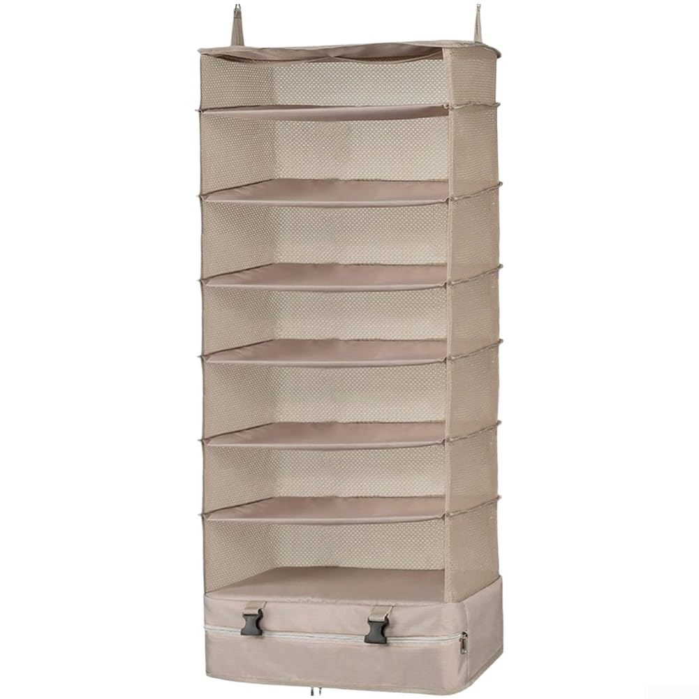 Bolsa de almacenamiento colgante de tela Oxford con perfil plegable e interior de múltiples compartimentos para uso en viajes (T)