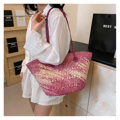 Big Straw Underarm Bags for Women Korean Fashion Summer Shoulder Bags Lady Travel Handbags(Khaki)4