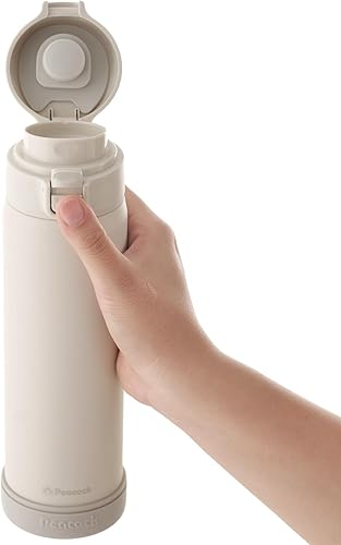 Miniatura 8 de Termo aislado a prueba de fugas con un solo clic de 18 onzas con cierre seguro, acero inoxidable 1810 esmerilado antideslizante doble pared directa