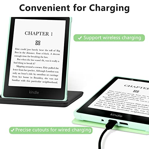 Image of COO Case for 6.8 inch Kindle Paperwhite 11th Gen, PU Leather Smart Cover with Auto Sleep /Wake (Green)