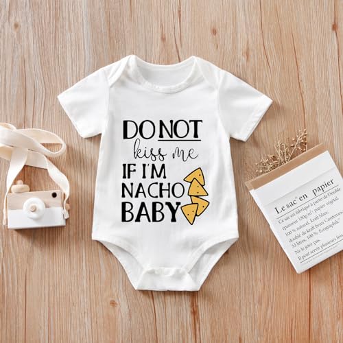 Nacho Do Not Kiss Me Baby Boy Girl Onesie Funny Unisex Infant Bodysuit Cute Romper Clothes 0-12 months (2-Pack)3