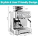 CASABREWS Espresso Machine With Grinder, Professional Espresso Maker With Milk Frother Steam Wand, Barista Latte Machine With Removable Water Tank for Cappuccinos or Macchiatos, Gift for Mom Dad