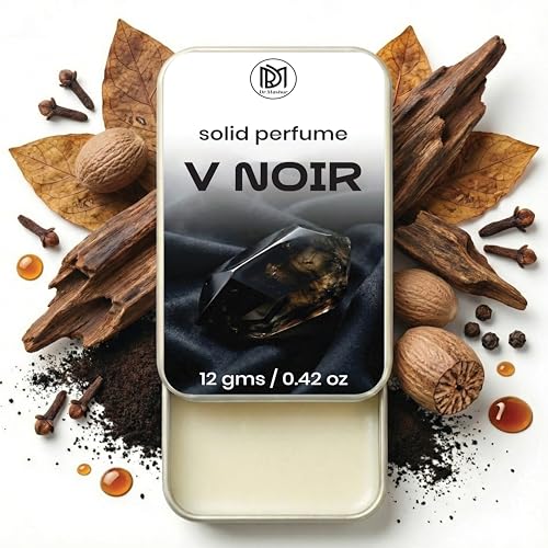 Image of Dr.Mashur Solid Perfume V Noir | New Flora | Alcohol Free Wax Perfume Balm, Long Lasting Pocket Fragrance Tin 12g, Non Greasy Smooth Glide, Travel Friendly Unisex | Night Wear | No Spill