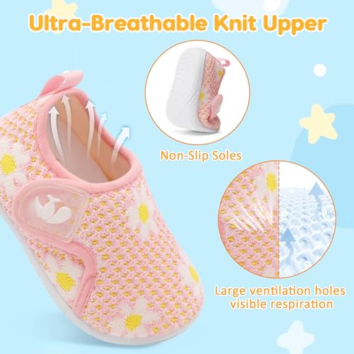 Image of FEETCITY Toddler Walking Shoes Slip On Toddler Shoes Boys Girls Kids Sports Sneakers Casual School Shoes Barefoot Shoes