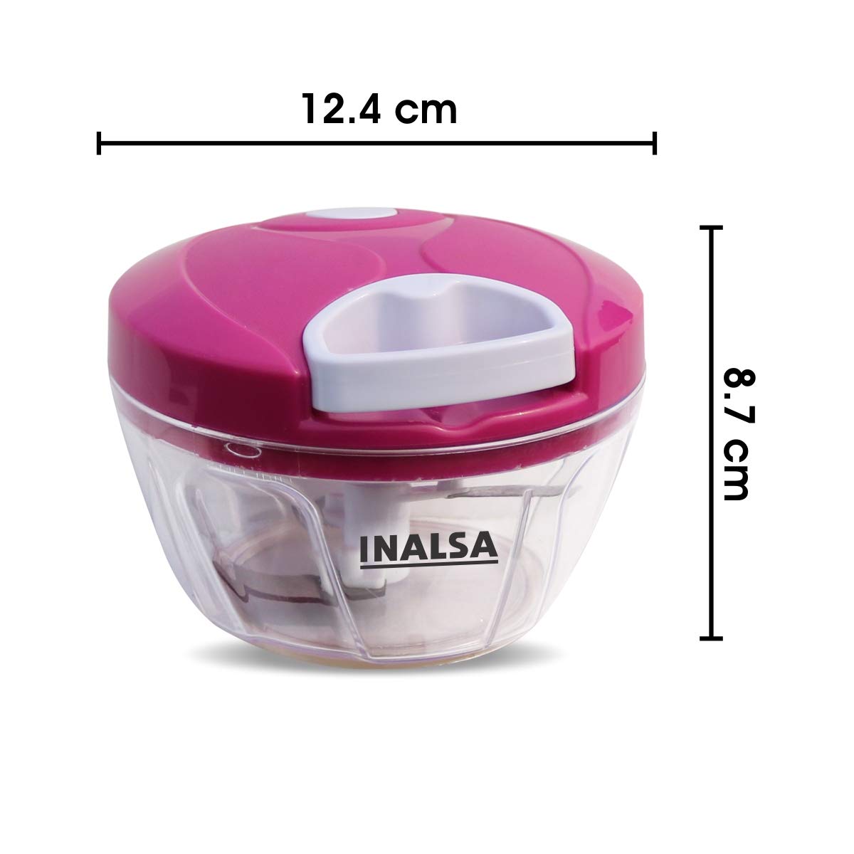 Inalsa Plastic Chop-it Handy Chopper (400 ml, Cherry Red/White) - Image 8 thumbnail