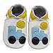 Bemesu Chaussures rampantes pour bébés Premiers Marcheurs Pantoufles en Cuir Pantoufles pour Enfants en Cuir Souple pour Filles et garçons Voiture Blanche (XL, 18-24 M, EU 23-24)