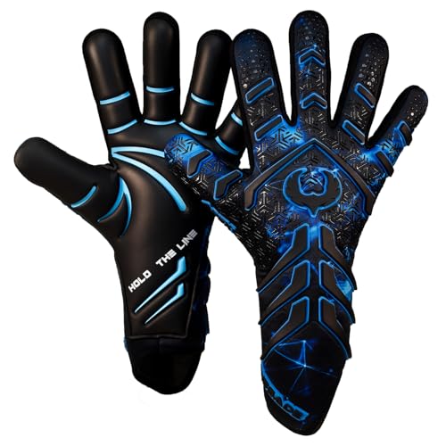 Renegade GK Apex Orion 2.0 Professional Strapless Goalie Gloves | 4mm EXT Contact Grip | Black...
