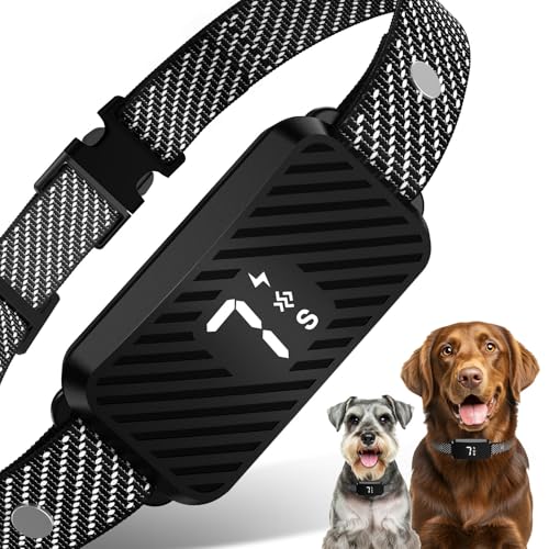 KJKZO Dog Bark Collar for Large Medium Small Dogs, Effective No-Bark Collar, Smart Barking Collar, Rechargeable Bark Collar with 7 Sensitivity, 3 Modes, Waterproof, Inky Black