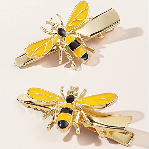 Pinzas para cabello metálicas abeja 6 piezas miniatura 5