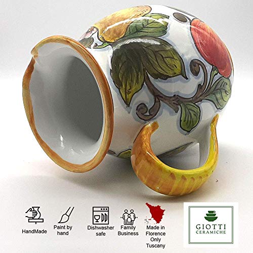 Hand-Painted Italian Ceramic Pitcher - 33 oz Artisan Carafe & Utensil Holder from Tuscany - Decorative Pottery for Wine & Home Decor - Image 5