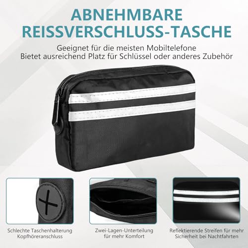 Moorstdel Joggingleine mit Bauchgurt für 2 Hunde,Verstellbar Übungsleine,Freihandleinen für Doppelter Hunde,mit Reflektierend Elastisch Laufleine und Dual Griffe zum Joggen und Walken