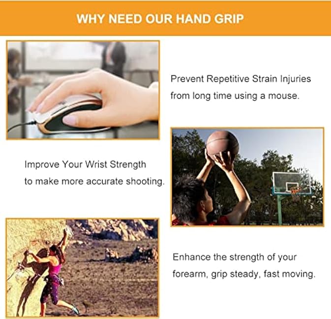 Hand Grip Strengthener,3 Pack (150,200,250lbs) Grip Strength Trainer Forearm Strengthener Hand Strengthener for Home Gym & Office