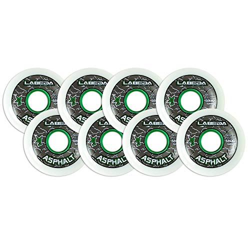 Labeda Asphalt Outdoor Inline Roller Hockey Wheels 68mm White 83A Outdoor 8-Pack
