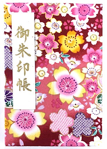 Amazon | かわいい桜の和柄の御朱印帳 【赤・ピンク】ビニールカバー