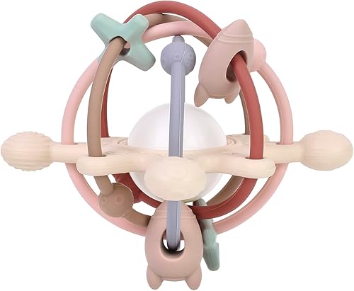 Miniatura 5 de PandaEar Juguetes sensoriales para bebés de 3, 4, 5, 6 meses, juguetes Montessori de silicona, juguete de dentición para bebés, sonajero infantil,